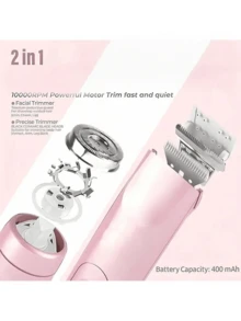Alat Cukur Bikini Elektrik Wanita, Dapat Digunakan Basah & Kering, Dapat Diisi Ulang USB, Cocok untuk Bikini, Ketiak, Kaki, Lengan, Wajah, Portabel & Tahan Lama, Hadiah Luar Biasa untuk Wanita - Berwarna merah muda - View 8