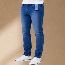 KIT 2 Men's Slim Fit Jeans Pants With Lycra And Elastane, Casual Fashion 2025, Men's Adult Denim Jeans, Gift For Fathers, Man - 兩條藍色褲子(二手) - 查看 3