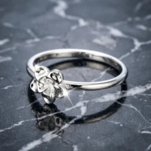 A Unique Minimalist Floral Ring Designed For Women, Perfect For Anniversary Celebrations. This Matching Accessory Is An Ideal Choice For Everyday Casual Wear And A Heartwarming Gift To Express Love - Ring - View 3