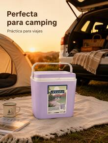 Nevera portátil con asa 10/24: la nevera portátil perfecta para acampar, la playa o el campo. - Refrigerador morado - Ver 8