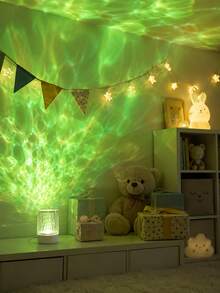 1pc[Wave Projection Light]White Desktop Night Light, Colorful Water Ripple Ambient Light | Suitable For Living Room, Desk, Bedroom, Home Decor | USB Powered - Multicolor - View 9
