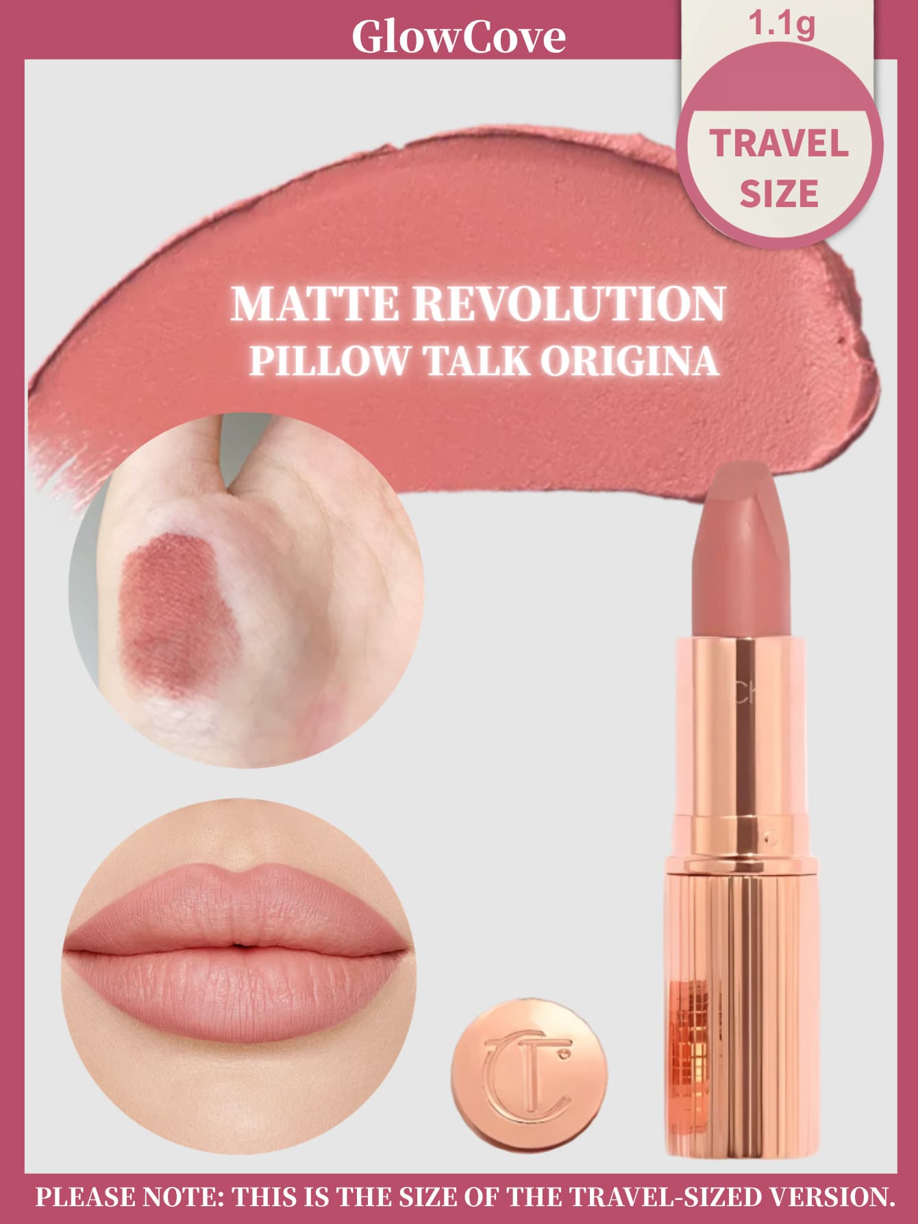 Charlotte-Tilbury [1.1g] Charlotte Tilbury 鉑金系列迷你口紅，現代霧面絲滑顯色持久百搭熱門唇妝 - Pillow Talk - 1.1g - 查看 1