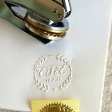 1pc Personalized Embossing Stamp, Customized Handmade Embossing Stamp, Logo Embossing Stamp, Wedding Logo Embossing Stamp, Library Book Embossing Stamp - Silver - View 7