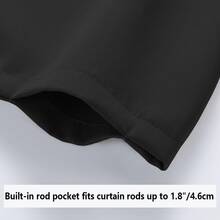 1/2/3/4 pièces, rideaux de fenêtre en polyester de style luxe européen à haute précision, bord inférieur en vague en forme de S, décoration de franges à pompons, doux et lisse, décoration d'intimité, lavable, conception de poche pour tringle, convient pour la décoration de fenêtre du salon, de la chambre, de la cuisine - Noir - Voir 6