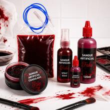Artificial Blood Fake Red Professional Makeup SFX Decoration Halloween Costumes Cosplay Horror Realistic Effect For Parties And Events - 150g Coagulated - View 5