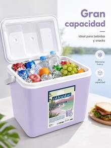 Nevera portátil con asa 10/24: la nevera portátil perfecta para acampar, la playa o el campo. - Refrigerador morado - Ver 2