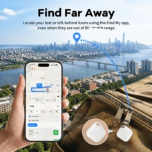 RSH 1 buah Tag Pelacak Pintar Bluetooth Isi Ulang, Bekerja dengan Apple Find My, Pencari Barang Anti-Hilang, Pelacak GPS Mini Pengisian USB-C untuk Kunci, Tas, Dompet, Koper, Kompatibel dengan iPhone atau iPad - Hitam - View 4
