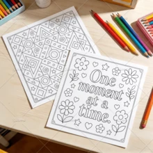Adult Stress Relief Coloring Book: Inspirational Quotes & Floral Mandala Designs, Floral Art To Relieve Stress & Anxiety, Bold & Easy To Color, Minimalist Large Patterns For Relaxation, Includes Cute & Comfortable Designs (Bold & Easy To Color), Mother's Day Gift, Back To School Supplies - Stress Reduction and Motivation Coloring Book - View 9