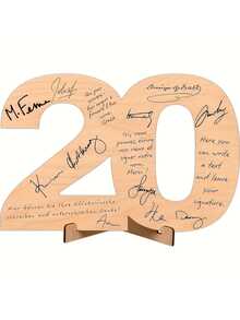 Wooden Number Greeting Card, Suitable For 18 To 80 Years Old Birthday And Anniversary; Features Personalized Handwritten Style Message; Perfect Gift For Both Men And Women; Can Be Used As A Decorative Greeting Card Or Birthday Party Decoration. - Multicolor - View 14
