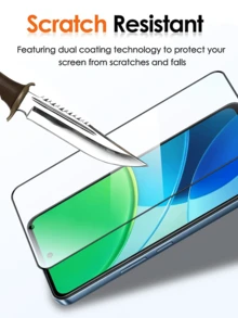 4pcs/Pack Phone Screen Protector, Compatible With VIVO Series, Anti-Shatter Edge, Anti-Oil Stain, Anti-Explosion, Anti-Scratch, High-Definition Display, Smooth Touch, Precise Fit, Easy Installation, No Bubbles, Ultra-Clear Phone Accessory - Clear - View 3