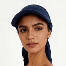 Summer Cooling Brimmed Headscarf Hat, Solid Color Elastic Knitted Back-Tie Headscarf, Multifunctional Headwrap, For Daily Prayer - Solid Color - View 7
