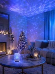 1pc[Wave Projection Lamp]White Desktop Night Light, Colorful Water Ripple Atmosphere Light | Suitable For Living Room, Desk, Bedroom, Home Decor | USB Powered - MultiWarna - View 7