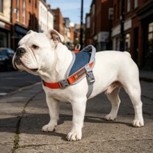 Anti-Pull Anti-Escape Reflective Pet Harness, Comfortable Breathable Mesh Lining, High-Quality Space Aluminum Leash D-Ring, Lightweight No-Burden Design, Anti-Pull Auxiliary Handle, Suitable For Medium And Small Dogs, Home And Outdoor Use. Close-Range Anti-Pull Handle For Close-Range Control To Prevent Dog Pulling; Used For Short Leashing When Crossing Roads Or In Crowded Areas; Use Handle To Lift And Assist Pet In Overcoming Obstacles Or Going Upstairs - Grey - View 4