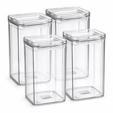 Kit 4 Potes Herméticos 1 Litro De Plastico Porta Condimentos - Visão 3