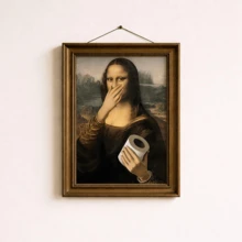 1 pieza Impresión de pintura al óleo del Vintage Funny Bathroom Mona Lisa, póster de renovación clásica, impresión de alta definición, impresión en lienzo, arte de pared, obra de arte exquisita, adecuada para baño, dormitorio, oficina, regalo de vacaciones, decoración de Año Nuevo, arte de renovación clásica, póster vintage, decoración de habitación, decoración del hogar, adecuada para la decoración de paredes de la sala de estar y el dormitorio. - Multicolor - Ver 6