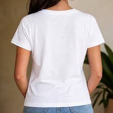 Playera mujer con estampado libélula y loto, camiseta para dama manga corta, blusa casual femenina, top juvenil floral elegante, ropa cómoda para mujer, camiseta cuello redondo, playera con diseño natural, blusa ligera para primavera verano, outfit casual para diario, paseo, oficina informal, vacaciones y fin de semana, regalo para mamá amiga novia o hermana - Blanco - Ver 3