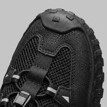 Sandalias para hombre deportivas de PU y malla transpirables, calzado tipo playa hombre cómodo y ligero con diseño de cordón ajustable - Negro - Ver 5