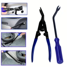 1/2件組 燈具鉗、冷膠、大燈拆卸工具、橡膠扣驅動器、塑膠鉚釘拆卸鉗、汽車扣鉗、驅動器 - 藍色 - 查看 4