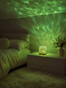 1pc[Desktop Decorative Lamp]Ocean Wave Water Ripple Projection Light, Colorful Atmosphere Night Light | Suitable For Bedroom, Dorm, Desk, Room Decoration | USB Powered - Multicolor - View 9