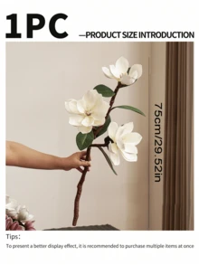 ZaiYe 1件裝 奢華仿真木蘭花 - 觸感柔軟、高端婚禮、情人節禮物、室內外家居裝飾、人造花裝飾 - 優雅餐桌DIY中心裝飾 - 彩色 - 查看 3