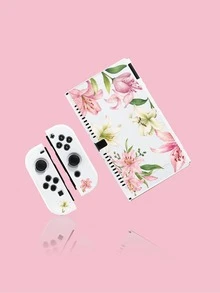 Compatible With Switch Game Console Accessories, Pink And White Lily Floral Pattern, Compatible With Switch 2025 Switch NS/OLED Protective Case, Storage Bag, Best Gift Compatible With Switch Players, Valentine's Day Confession/Spring Romantic Gift - Multicolor - View 10