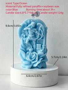 1pc 4 Colors 3D Ancient Greek Angel Relief Aromatherapy Candle, 124g/9.8cm High, Soy Wax Smokeless Burning, Exquisite 3D Archer Rose Carving, Ins Vintage Style, Suitable For Bedroom Fragrance, Living Room Decor, Birthday Gift, Wedding Decoration, Atmosphere Enhanced - 1PC - View 7