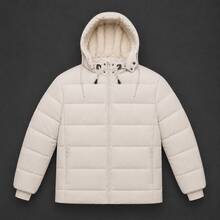 Puffer Jacket With Removable Hood And Fleece Lining - 白色 - 查看 5
