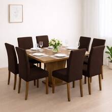Chair Cover Kit With 6 Units For Dining Room Kitchen Pantry Gel Mesh Super Offer - Óxido marrón - Ver 1