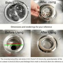 2pcs 304 Stainless Steel Kitchen Sink Strainer - Durable Rust-Proof Design, Easy To Clean Drain Filter, Suitable For Sink, Floor And Vegetable Basin Odor Removal And Drainage Protection. Essential Home Kitchen Accessory (Strainer + Cover) - Multiple Styles - View 5