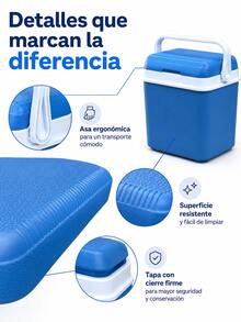 Portátil Nevera Portátil Aislamiento Térmico 26L 32L Resistente Ligera Nevera de Playa para Familias Práctica Nevera Rígida para Camping Picnic Viaje Caja Térmica - Azul - Ver 8