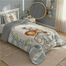 Single Size 2-Piece Children's Comforter Set, 400 Thread Count Premium Double-Sided Printed, Thick, Soft And Warm - BABY RHINO - View 1