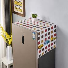 Funda antipolvo impermeable de PEVA para refrigerador con bolsillos de almacenamiento laterales, protector de parte superior de nevera, organizador de cocina - Ver 11