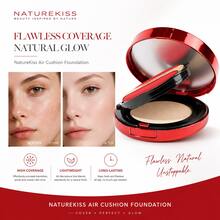 NatureKiss 15克轻盈持久气垫粉底，轻盈丝滑，遮瑕力强，持久不脱妆 - 紅色 - 查看 1