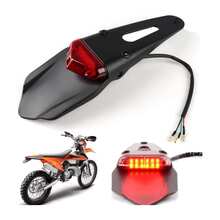 1PCS Rear Fender Mudguard With LED Taillights For Motorcycle - Black - View 3