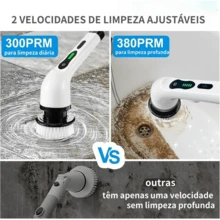 Adjustable Cleaning Brush For Windows, Bathroom And Kitchen - 9-In-1 Rechargeable Tool - 9 Cabeças De Escova Com Cabo - Xem 5
