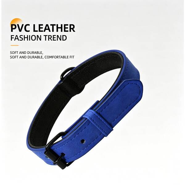 1 chiếc vòng cổ chó bằng PU, mềm mại thoải mái & có thể điều chỉnh, có sẵn màu xanh/nâu/đỏ hồng, chất liệu PU, dạng dây đeo, dùng cho chó đi dạo ngoài trời hàng ngày