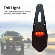 1PCS Rear Fender Mudguard With LED Taillights For Motorcycle - Black - View 1