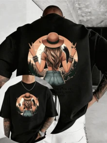 Men T-Shirts - 黑色 - 查看 6