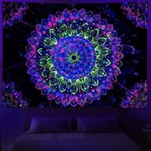 1pc Neon Illusion Hamsa Hand Tapestry Cosmic Nebula All Seeing Eye Meditation Room Bohemian Bedroom Home Decor Tapestry - Camel - View 1