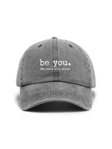 經典復古Y2K水洗「Be You」原創棒球帽卡車帽，男女通用，適合春夏秋冬四季，情人節、單身派對、父親節、母親節、教師節、開學季、萬聖節、新娘、學生、教師的完美禮物，女性夏季旅行海灘海濱必備，女性沙灘帽，新娘婚禮必備，粉色、黑色波多黎各休閒頭飾女性卡車帽 - A - 查看 10