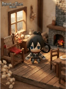 Crunchyroll 1pc Authentic Blind Bag Keychain (1pc) - 3D Foam Character Blind Box Pendant Keychain Zipper Pull Backpack Accessory Collectible Valentine's Day Gift - Armin, Eren, , , Reiner, Sasha, Jean, Hange, Annie - Multicolor - View 3