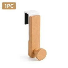 1/3 piezas Ganchos para puerta - Ganchos de metal para armarios y estantes de armario, ganchos de arte de hierro para puertas de armario del hogar, ganchos de combinación de hierro y madera, ganchos para puertas de armarios de baño y cocina - Ganchos prácticos que ahorran espacio - A - Ver 13