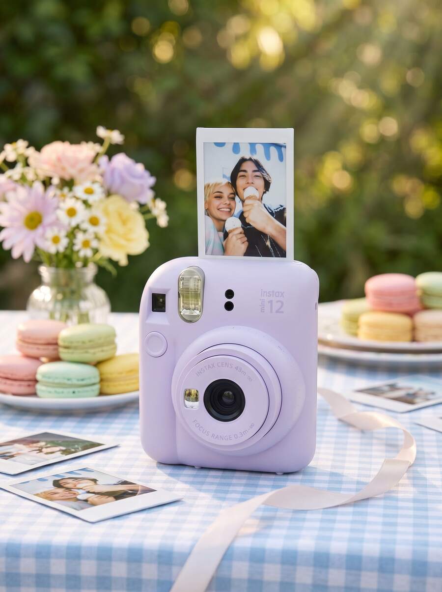 FujiFilm Cámara instantánea Instax Mini12 | Disparo instantáneo, sistema de exposición automática, corrección de paralaje, cuerpo portátil de 306 g, lente giratoria para cambiar de modo, recarga de flash en 7 segundos, fácil de usar para principiantes. Cámara instantánea Mini12. - Ver 1