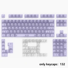 132-Key Fujimoto Tsukihide Flowers Light Purple White/Pink PC Frosted Transparent Keycaps Original Height Keycaps Compatible With 61/75/87/98 - View 14