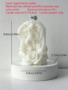 1pc 4 Colors 3D Ancient Greek Angel Relief Aromatherapy Candle, 124g/9.8cm High, Soy Wax Smokeless Burning, Exquisite 3D Archer Rose Carving, Ins Vintage Style, Suitable For Bedroom Fragrance, Living Room Decor, Birthday Gift, Wedding Decoration, Atmosphere Enhanced - 1PC - View 9