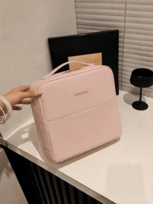 1pc Premium Makeup Bag - Large Capacity Portable Cosmetic Organizer Bag, Upright Design, Multi-Compartment Toiletry Storage Bag; Suitable For Travel, Daily Use, Bathroom Storage, Makeup Essentials And Outdoor Carry - Multicolor - View 9