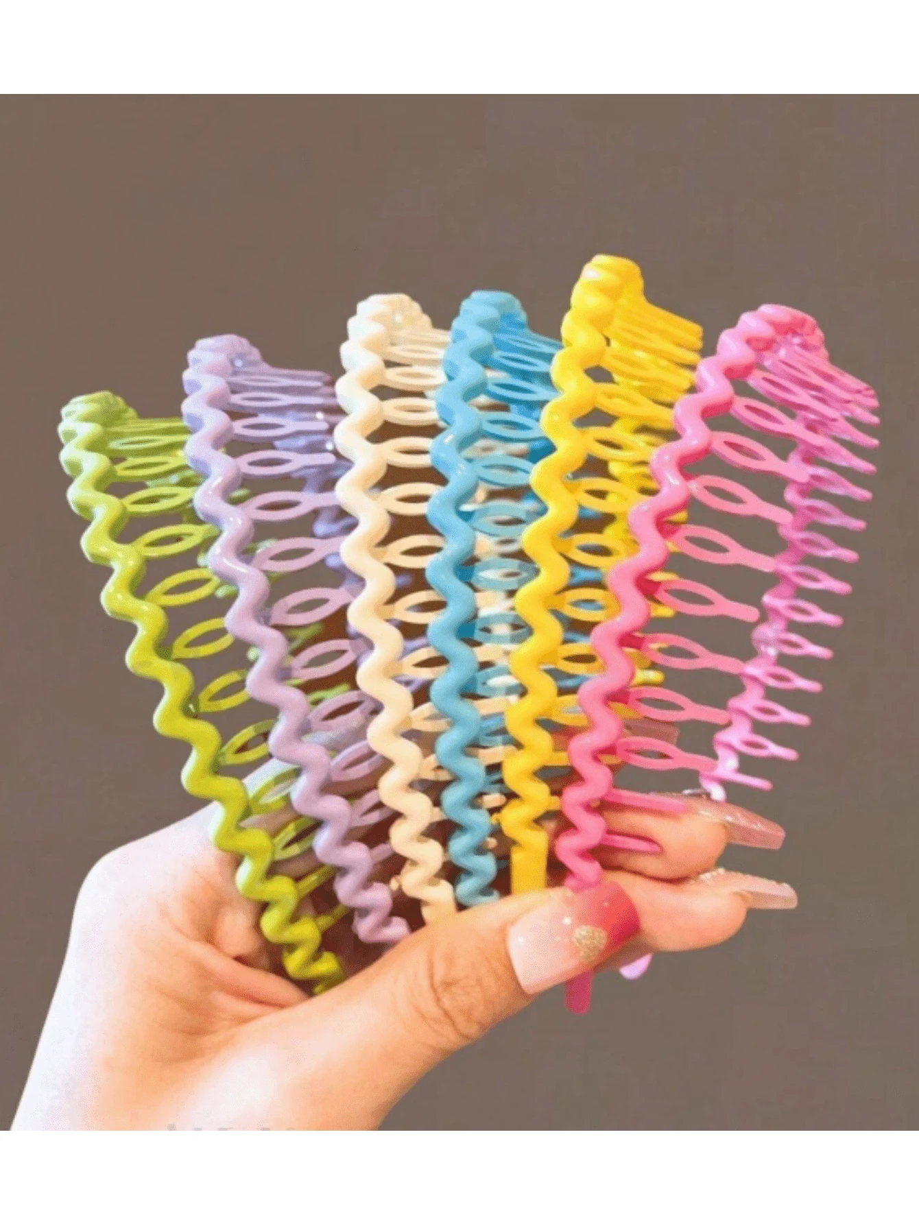 3 Pcs Simple New Color Wave Toothed Plastic Headband Hairband - Multicolor - View 1