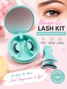 Magnetic False Eyelashes Set – Beginner Friendly, Lightweight, Natural Glam Look, Reusable - 查看 2