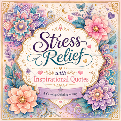 Stress Relief Coloring Book For Adults: Inspirational Quotes & Floral Mandala Designs,Floral Art For Stress & Anxiety Relief,Bold & Easy, Minimalist Large Designs To Help You Relax, Includes Cute Comfortable Patterns (Bold & Easy To Color), Mother's Day Gift, Back To School Supplies