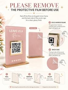 Customized QR Code Business Social Media Signage, Payment Signage, Customized Logo Signage, Payment Methods And Social Media Signage, Customized Acrylic QR Code Display Stand, Personalized Business QR Code With Transparent Display Stand, Multi-Functional, Decorative,Home Decor Living Room ,Accessible Luxury, Scan To Pay - Multicolor - View 3